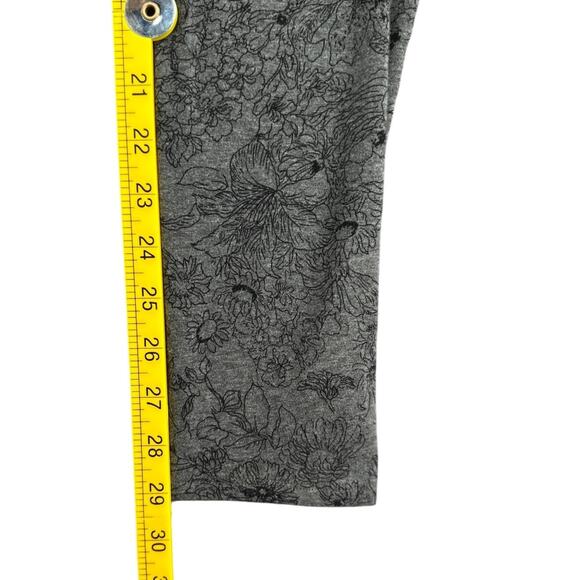 Mossimo Supply Co Grey Floral Print‎ Pattern Cotton Stretch Modern Leggings XL - Picture 4 of 6